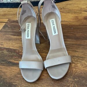 Steve Madden Beige Ankle Strap Heels